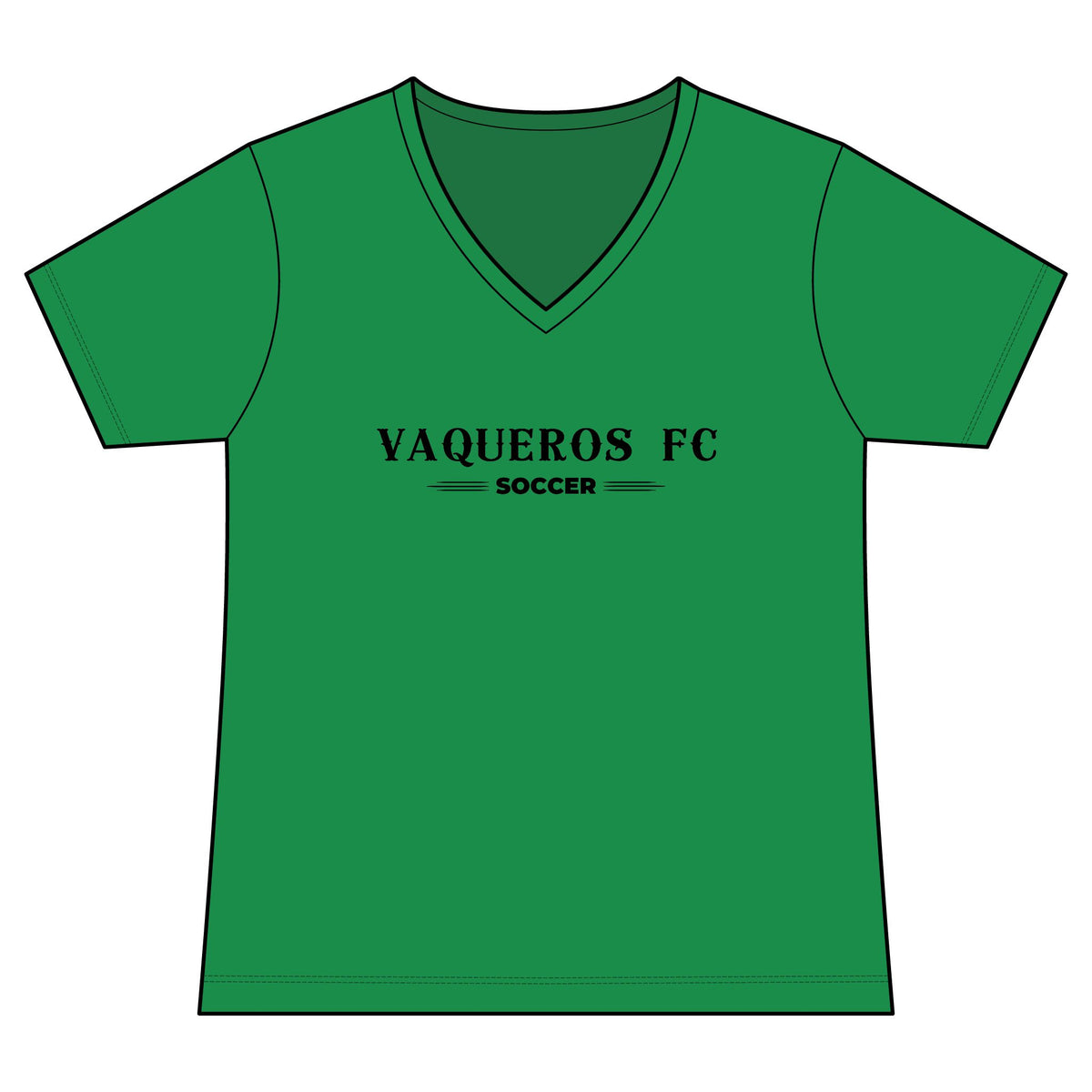 Vaqueros Three Line V-Neck Tee - Personalized