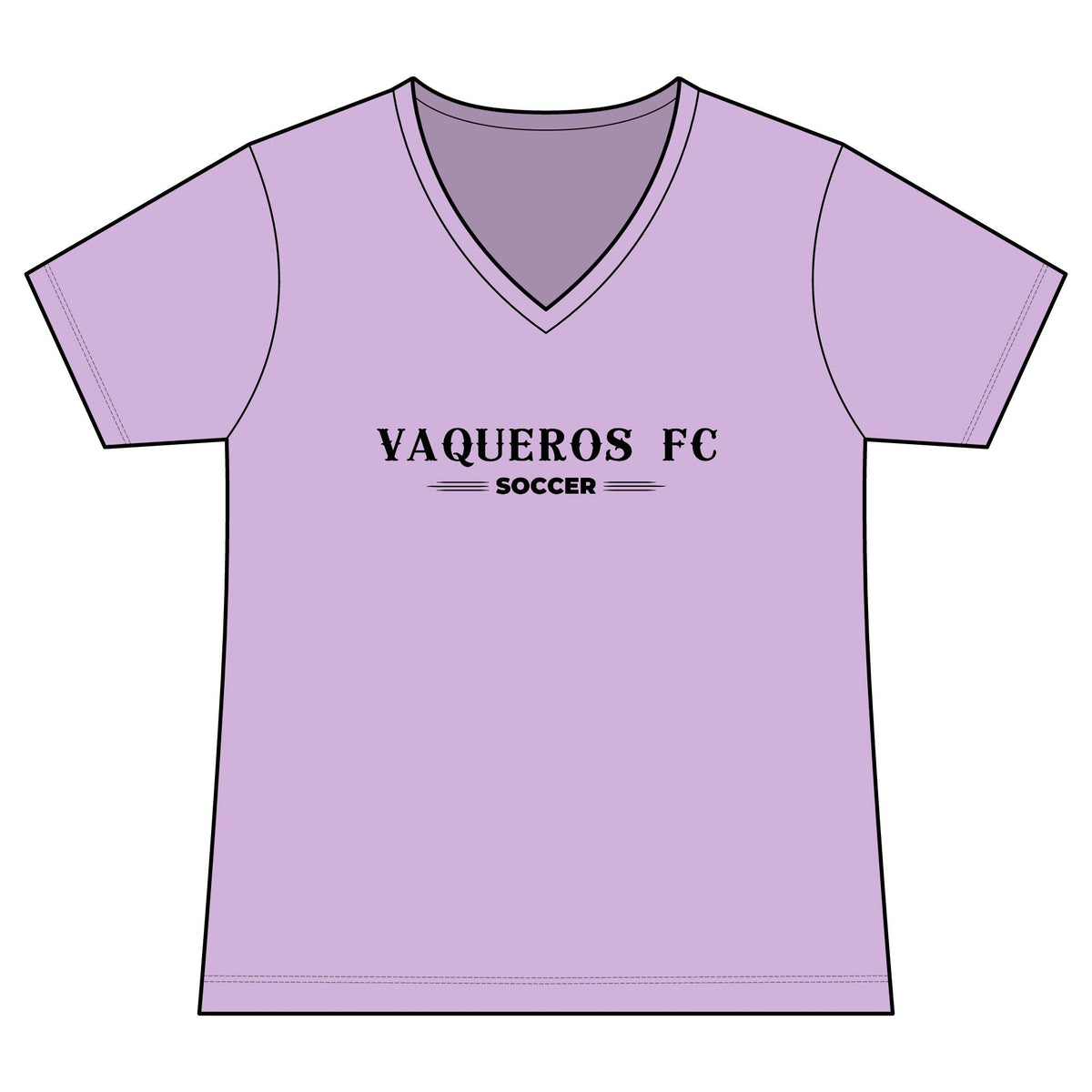 Vaqueros Three Line V-Neck Tee - Personalized