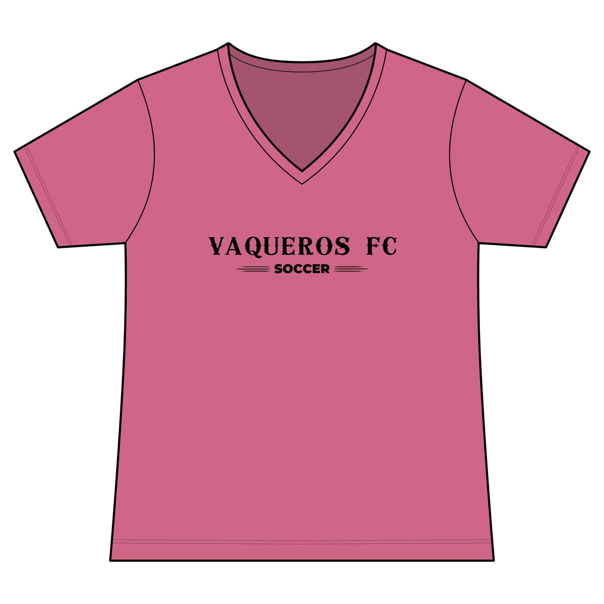 Vaqueros Three Line V-Neck Tee - Personalized