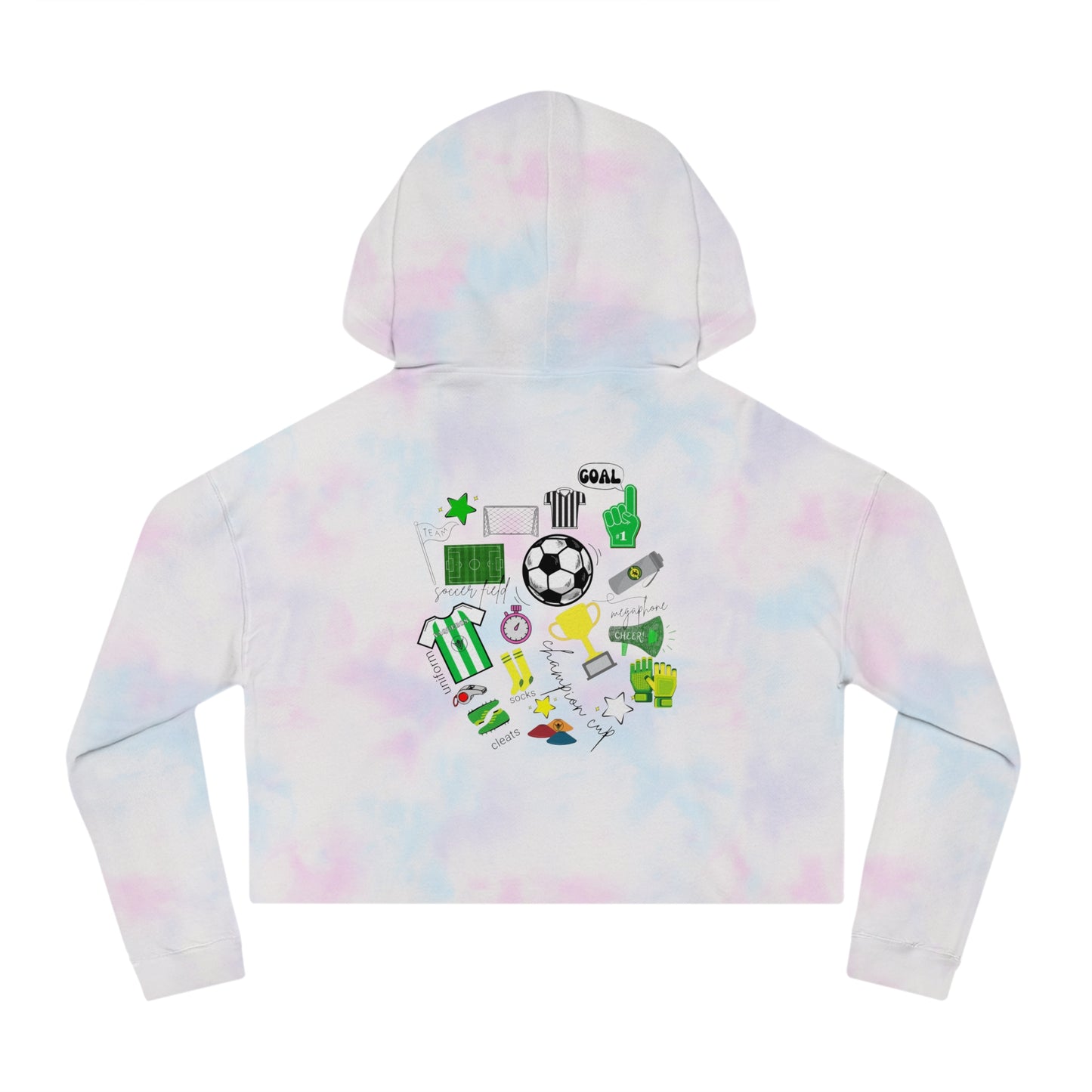 Soccer Icons - Cropped Hooded Sweatshirt