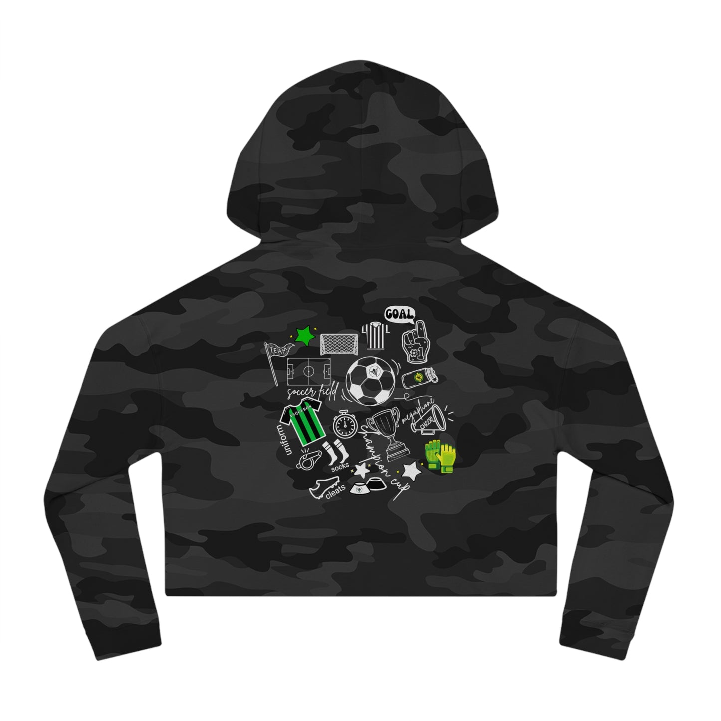 Soccer Icons - Cropped Hooded Sweatshirt