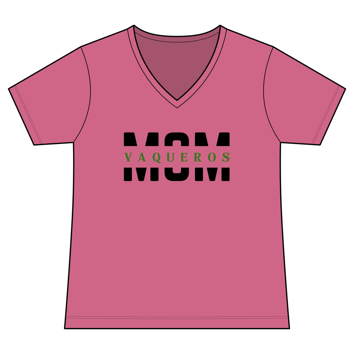 Vaqueros Mom Overlay- V-Neck Tee