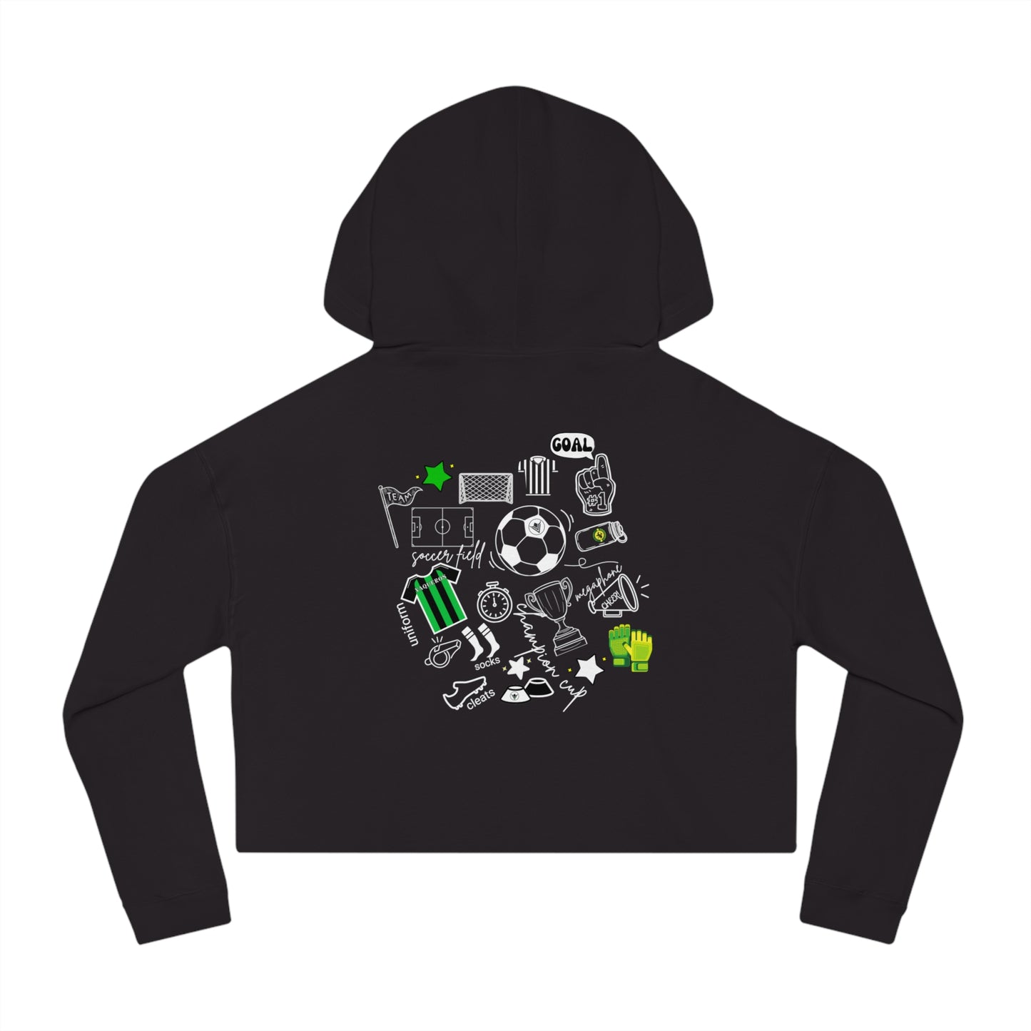 Soccer Icons - Cropped Hooded Sweatshirt