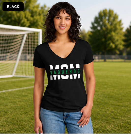 Vaqueros Mom Overlay- V-Neck Tee
