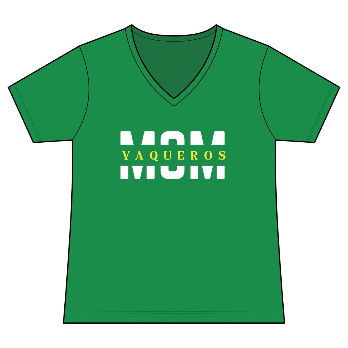 Vaqueros Mom Overlay- V-Neck Tee