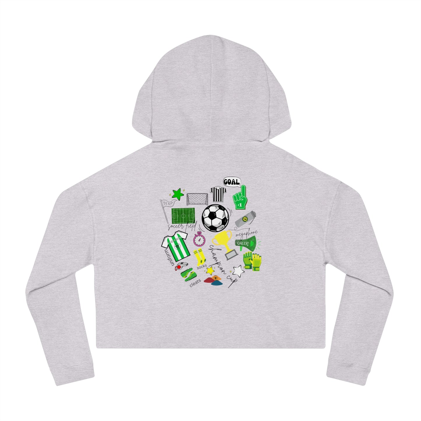 Soccer Icons - Cropped Hooded Sweatshirt
